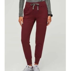 Figs Nepal Skinny Jogger Dark Cherry